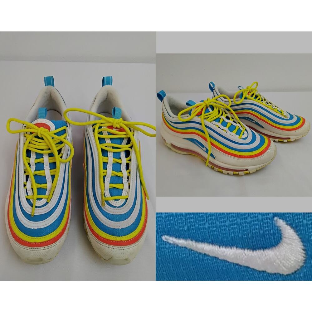 Nike Air Max 97 Sneakers Youth Size 6 Blue/Orange White "Summer Pack" #Z5153